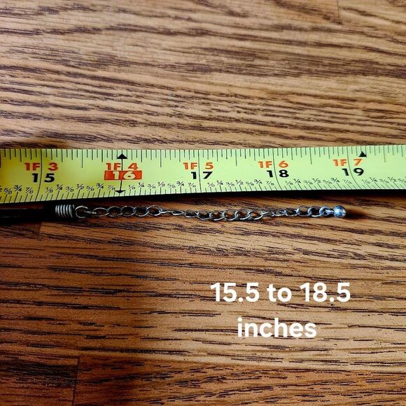 LIA SOPHIA Silver, Crystal, And Leather Necklace VINTAGE INSPIRED - Picture 10 of 14